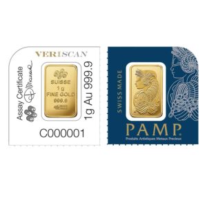 1 gram Gold Bar - PAMP Suisse - Multigram+25 (In Assay)