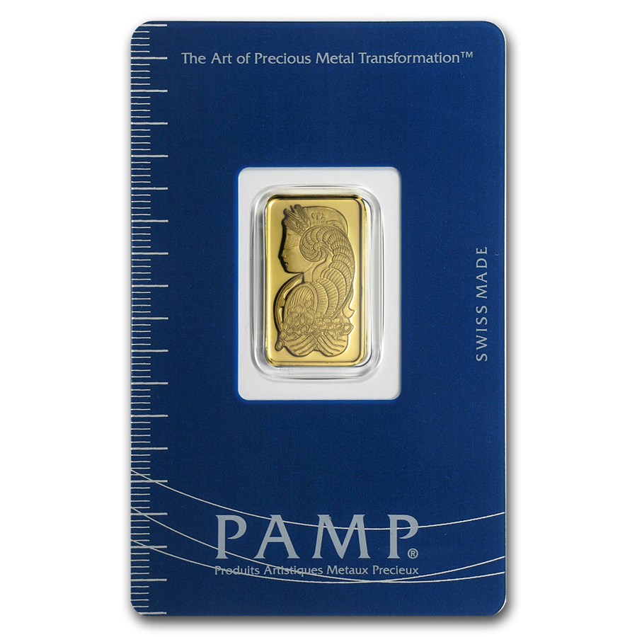 5 Gram .9999 Fine Gold PAMP Lady Fortuna Bayshore Bullion Exchange