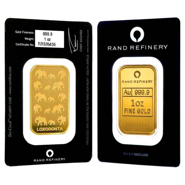 1 oz Gold Bar .9999 Fine Gold - Rand Refinery