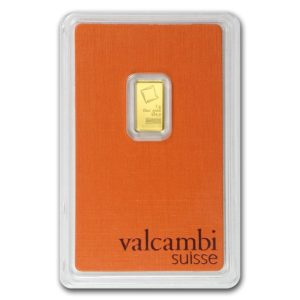 1 gram .9999 Fine Gold Bar - Valcambi (In Assay)