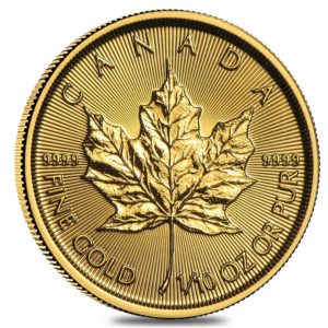 1/10 oz .9999 Fine Gold - Canadian Maple Leaf - Random Year