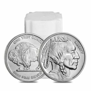 (20 oz Tube) - 20 - 1 oz .999 Fine Silver Rounds - Buffalo Design