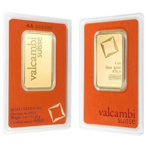 1 oz .9999 Fine Gold Bar - Valcambi - New in Assay