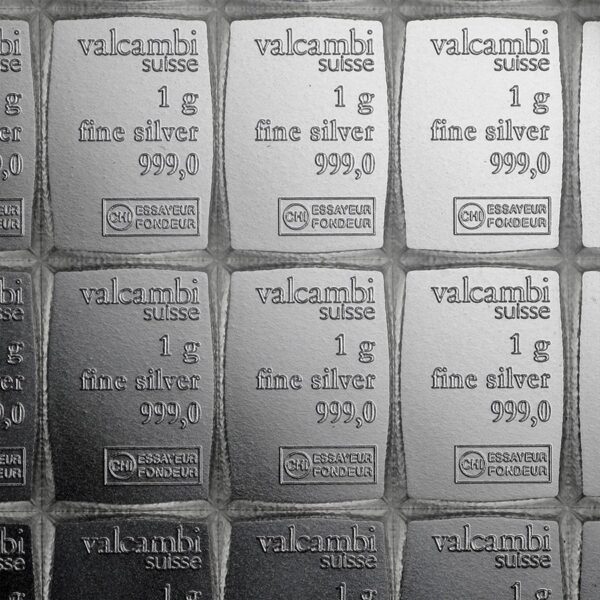 100 X 1 Gram Silver Bar – Valcambi Silver CombiBar™ (w/Assay ...