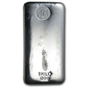 1 Kilo .999 Fine Silver Bar - Perth Mint (Poured, Old Style)