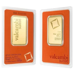 1 oz .9999 Fine Gold - Valcambi - New in Assay