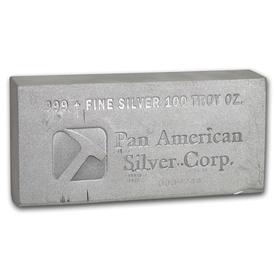 100 oz .999 Fine Silver Bar - Pan American Silver Corp