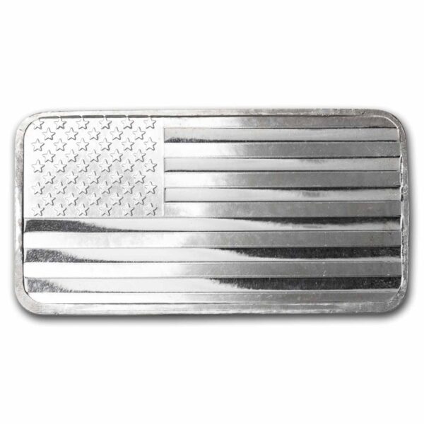 5 oz .999 Fine Silver Bar - American Flag Design