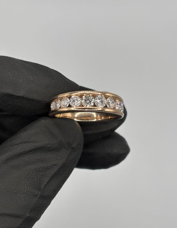 14KT Pink Gold Diamond Band Ring