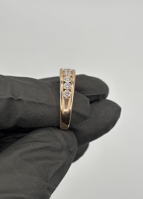 14KT Pink Gold Diamond Band Ring - Image 3