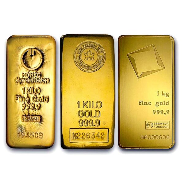 1 Kilo Gold Bar - 32.15 ozt .9999 Fine Gold - Various Mints