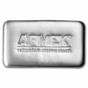 1 Kilo Cast-Poured Silver Bar - APMEX