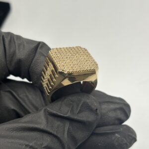 14KT Gold Rolex Style CZ Ring - Size 11 - 7.3 Grams