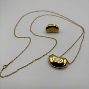 18KT Gold Tiffany & Co Peretti Matching Ring And Necklace