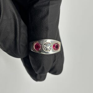 18KT White Gold Ruby Lite Diamond Ring