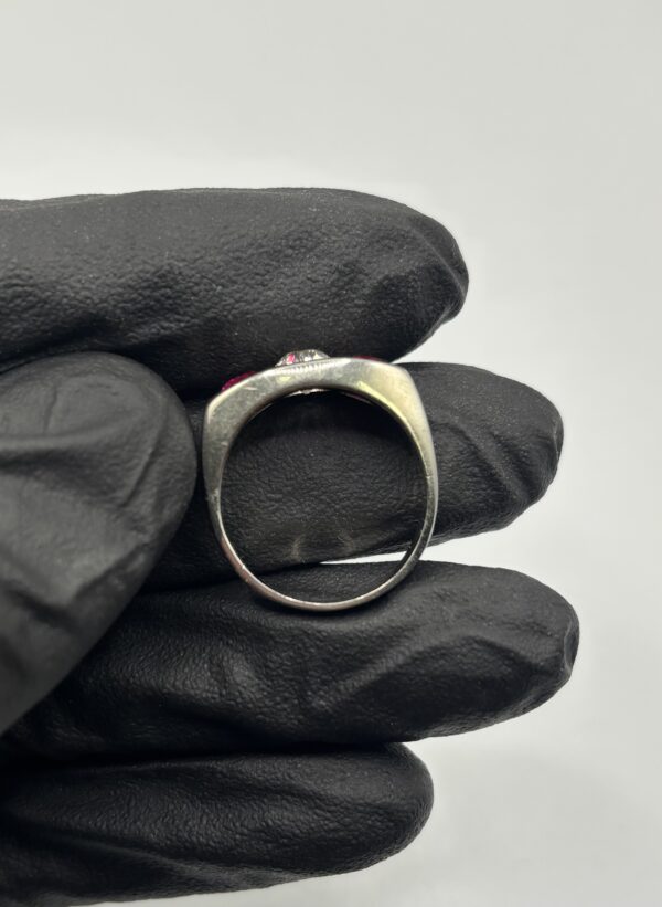 18KT White Gold Ruby Lite Diamond Ring - Image 3