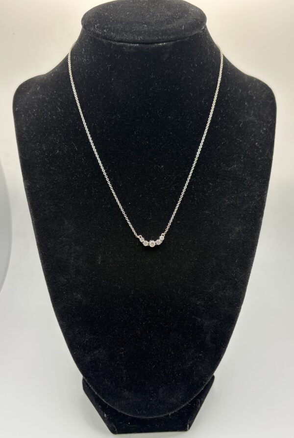 14KT White Gold Diamond Necklace - Image 2