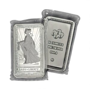 (Lot of 2) 10 oz .999 Fine Silver Bars - PAMP Lady Of Liberty (Sealed)