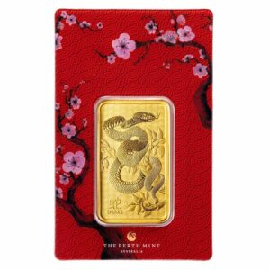 2025 - 1 oz .9999 Fine Gold Bar - Perth Mint Lunar Snake (In Assay)