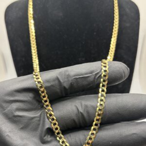 14KT Yellow Gold - Flat Cuban Link Chain - 18.9 Grams - 22 Inch - 5.5MM