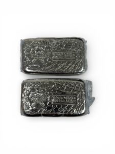 (20 oz Lot) 2 - 10 oz .999 Fine Silver Cast-Poured Bars - Pioneer Metals