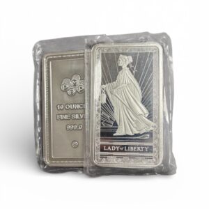 (20 oz Lot) 2 - 10 oz .999 Fine Silver Bars - PAMP Lady Of Liberty (Sealed)