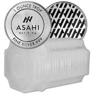 (20 oz Tube) 20 - 1 oz .999 Fine Silver Rounds - Asahi