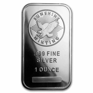 1 oz .999 Fine Silver Bar - Sunshine Minting - New in Original Plastic