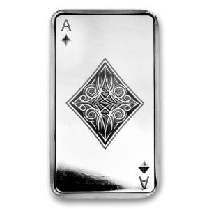 10 oz .999 Fine Silver Bar - Ace of Diamonds
