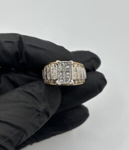 14KT Yellow Gold Diamond Ring - Invisible Setting - Diamonds