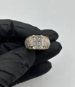 14KT Yellow Gold Diamond Ring - Invisible Setting - Diamonds