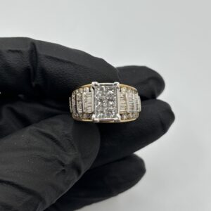 14KT Yellow Gold Diamond Ring - Invisible Setting - Diamonds