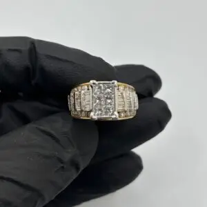 14KT Yellow Gold Diamond Ring - Invisible Setting - Diamonds
