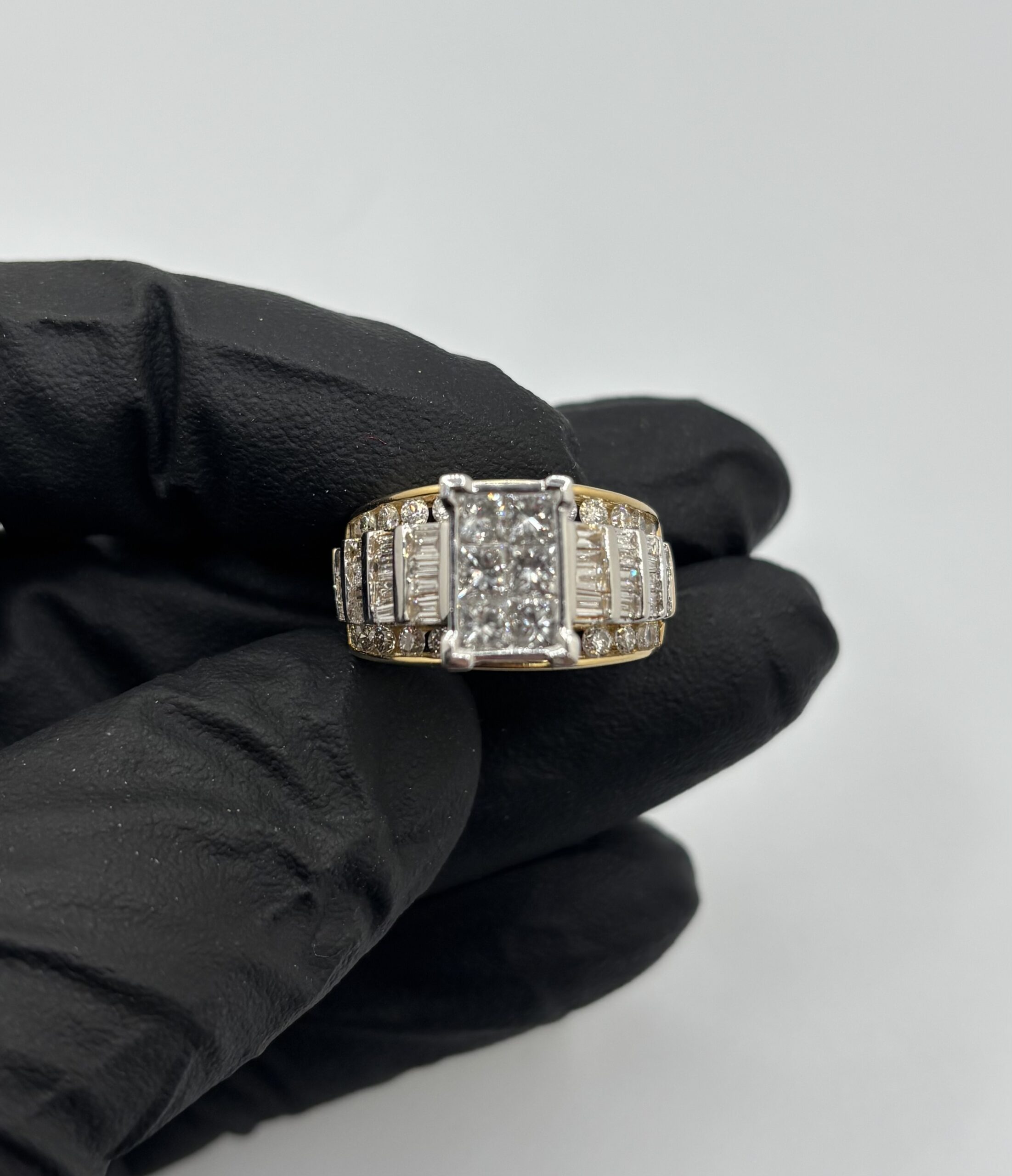 14KT Yellow Gold Diamond Ring - Invisible Setting - Diamonds