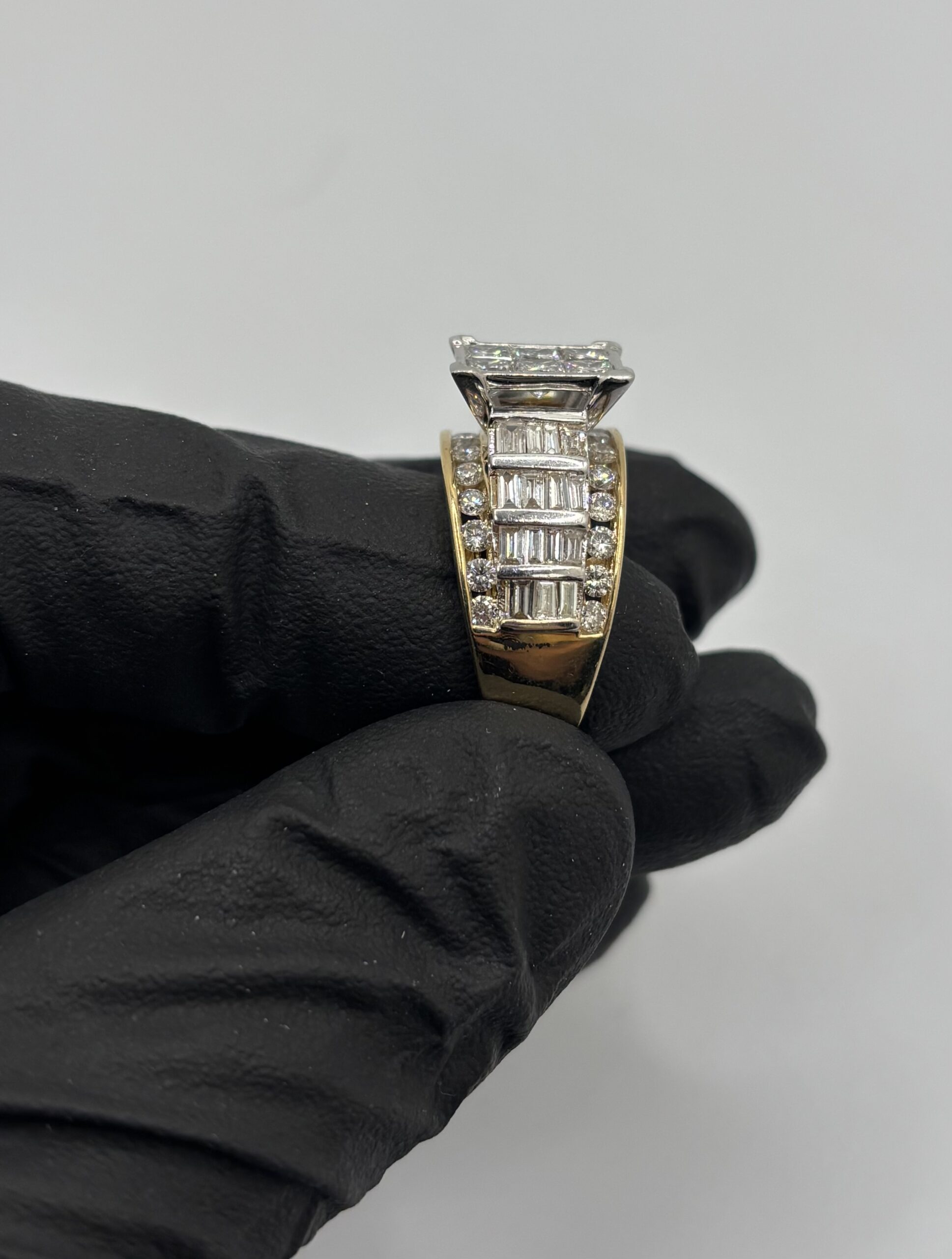 14KT Yellow Gold Diamond Ring - Invisible Setting - Diamonds - Image 2