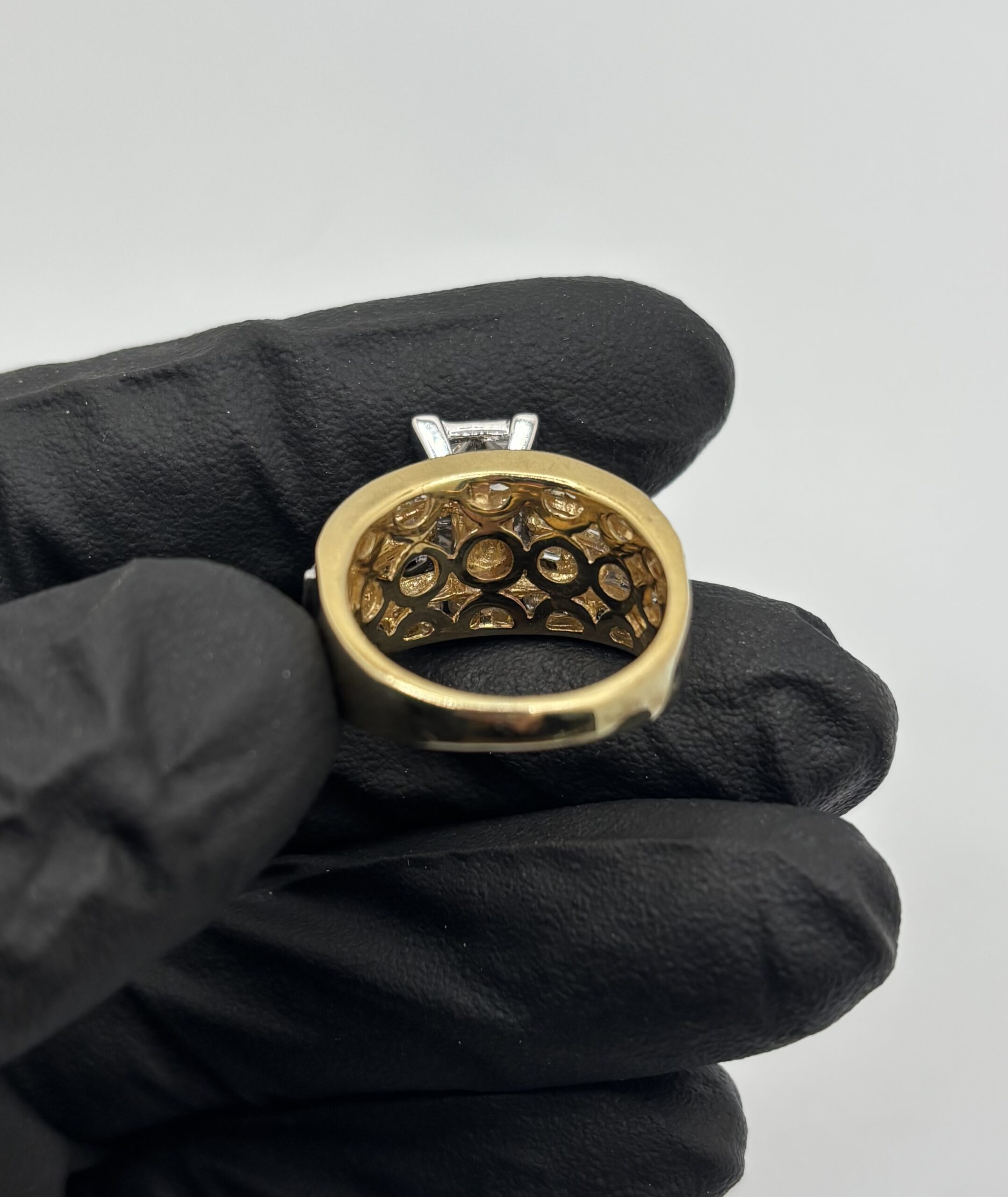 14KT Yellow Gold Diamond Ring - Invisible Setting - Diamonds - Image 4