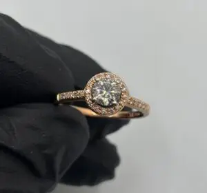 14KT Pink Gold Ring - Natural Diamond - 3.2 Grams - Approx .50-.75 CT - Size 7.5