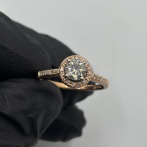 14KT Pink Gold Ring - Natural Diamond - 3.2 Grams - Approx .50-.75 CT - Size 7.5