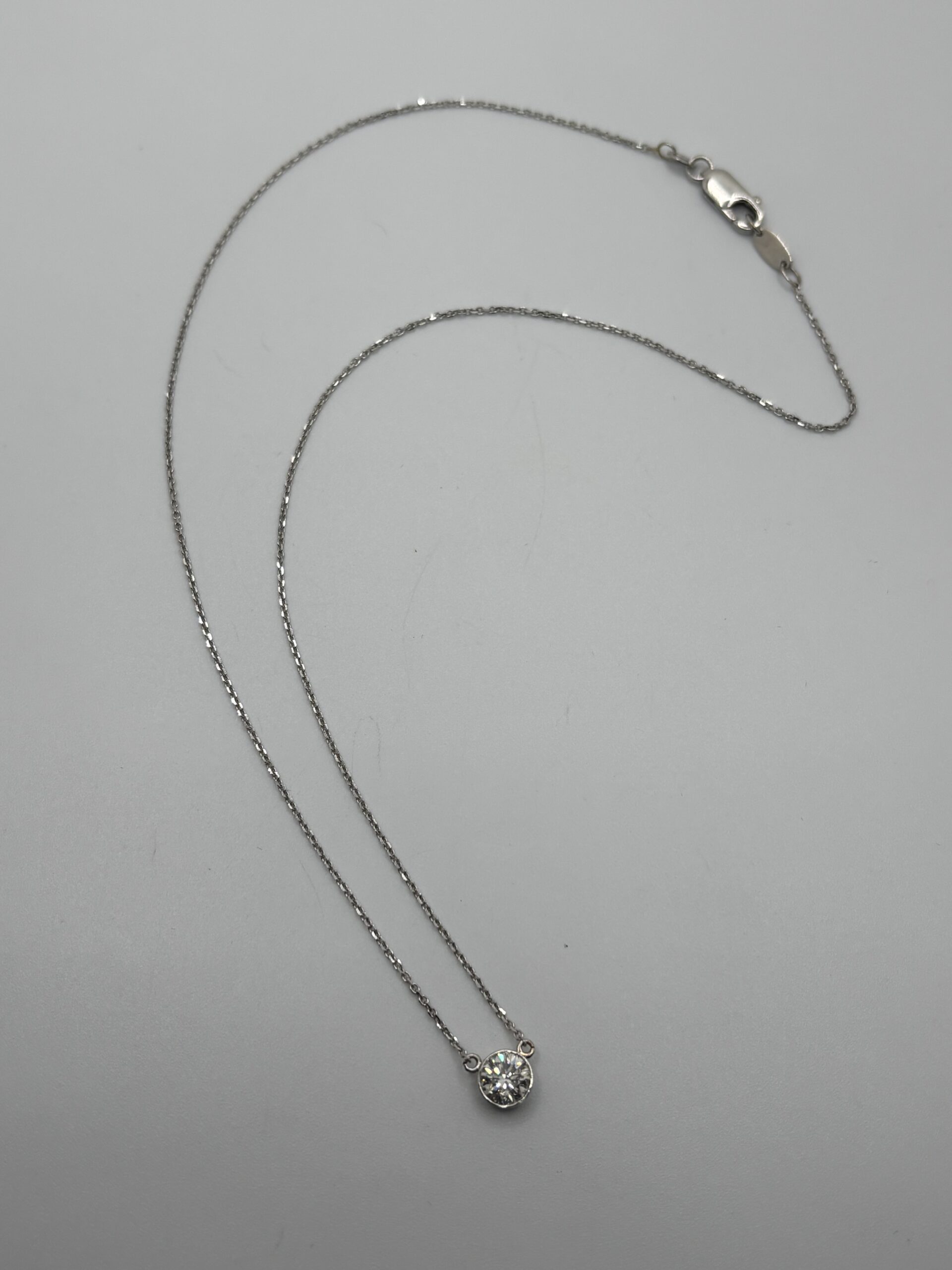 14KT White Gold Necklace with Diamond Pendant - Approx .70 CT Diamond - 2.4 Grams - 16 Inch Chain - Image 2