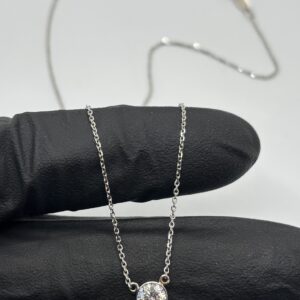 14KT White Gold Necklace with Diamond Pendant - Approx .70 CT Diamond - 2.4 Grams - 16 Inch Chain