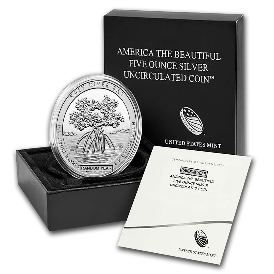 5 oz .999 Fine Silver ATB - American the Beautiful - Random Park (w/Box & COA)
