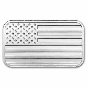 1 oz .999 Fine Silver Bar - American Flag Design - New/Sealed