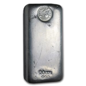 20 oz .999 Fine Silver Bar - Perth Mint (Poured)