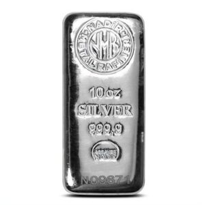 10 oz .999 Fine Silver Bar - Nadir - Hand Poured - Secondary Market