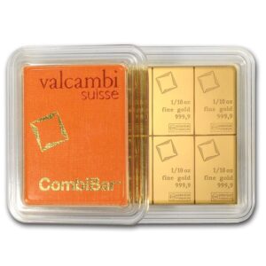 10 x 1/10 oz Gold Valcambi CombiBar™ (In Assay)