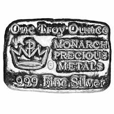 1 oz .999 Fine Silver - Monarch Precious Metals - Hand Poured