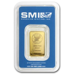 5 Gram .999 Fine Gold Bar - Sunshine Minting New Design (In TEP Packaging)