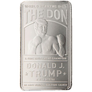 10 oz .999 Fine Silver Bar - The Don - 4 Time Indictment Champion - New/Sealed in Original Plastic