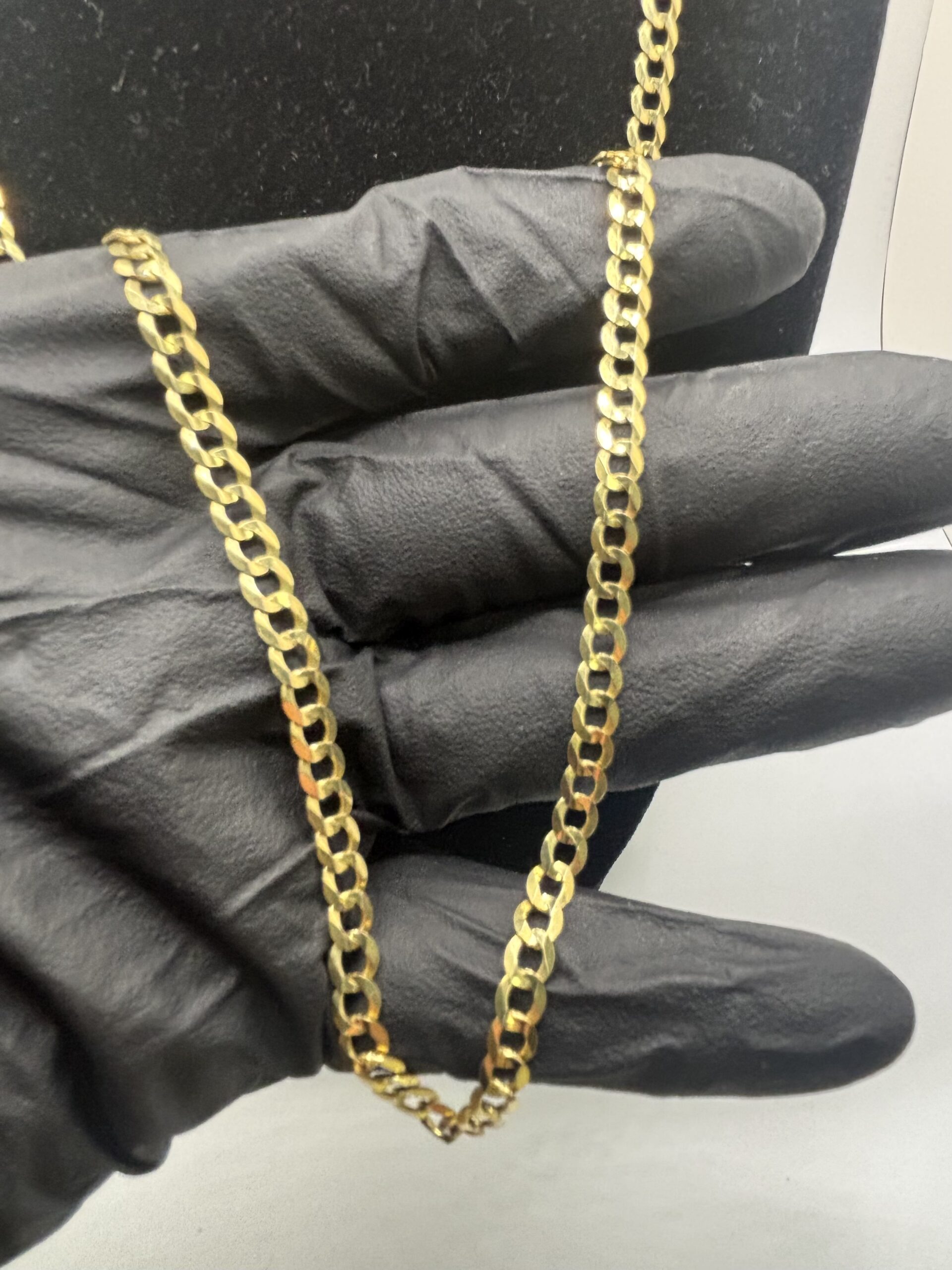 14KT Yellow Gold Flat Cuban Link Chain - 4.5MM - 14.4 Grams - 24 Inch - Image 2