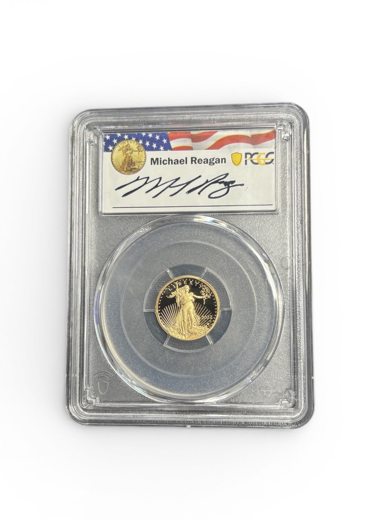2022-W 1/10 oz American Gold Eagle - PCGSW PR69DCAM - First Day of Issue - Reagan Legacy Series